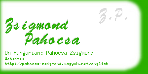 zsigmond pahocsa business card